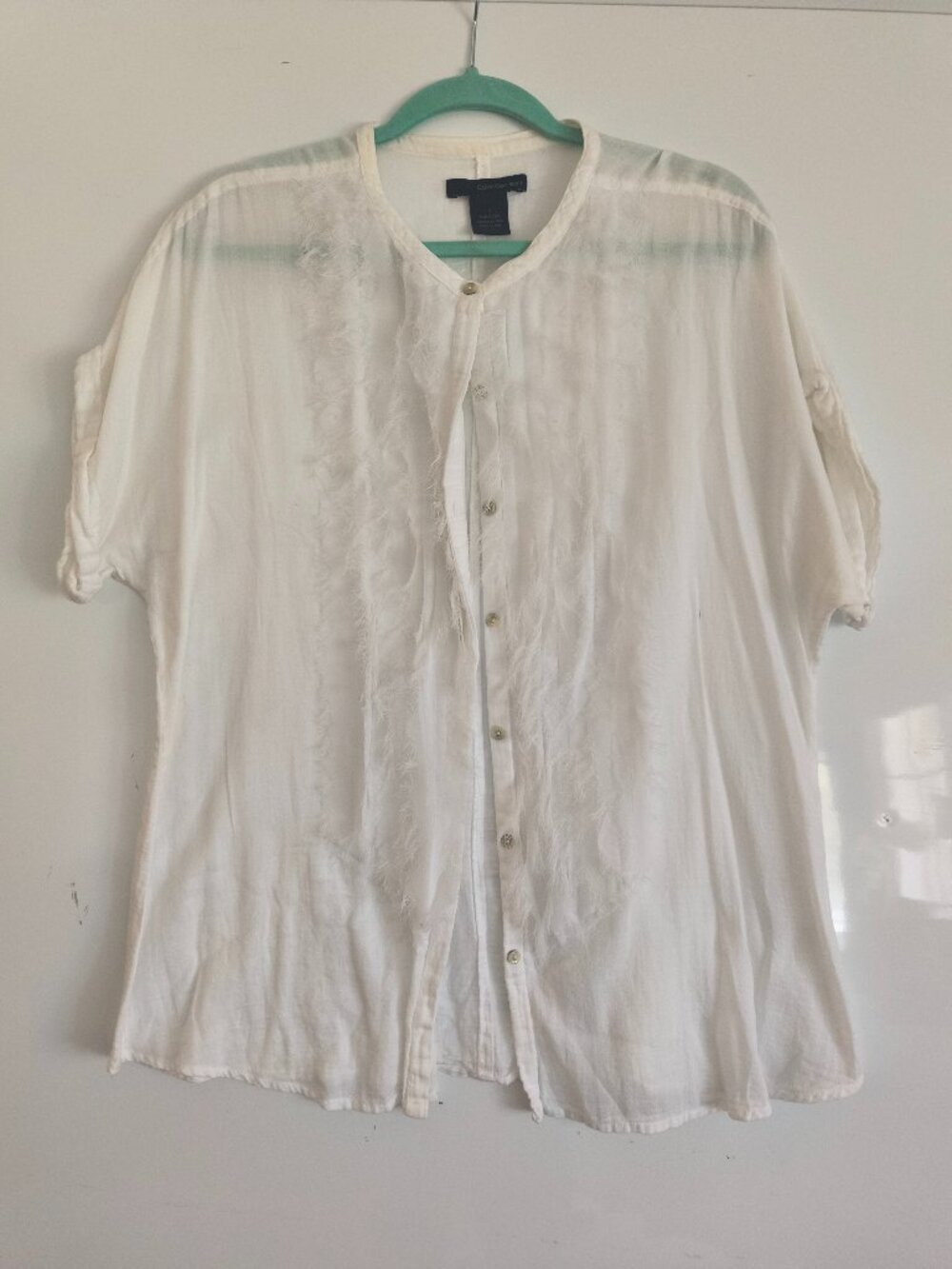White Calvin Klein Women's Button Down Shirt